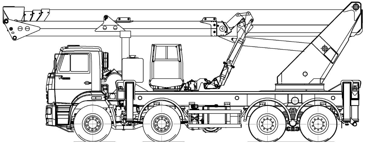 Автогидроподъемник телескопический с гуськом TJJ54 на шасси КАМАЗ-65201