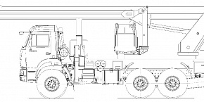 Автогидроподъемник телескопический с гуськом TJ35 на шасси КАМАЗ-43118