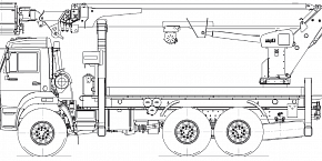 Автогидроподъемник телескопический T328 с лебедкой на шасси КАМАЗ-43118